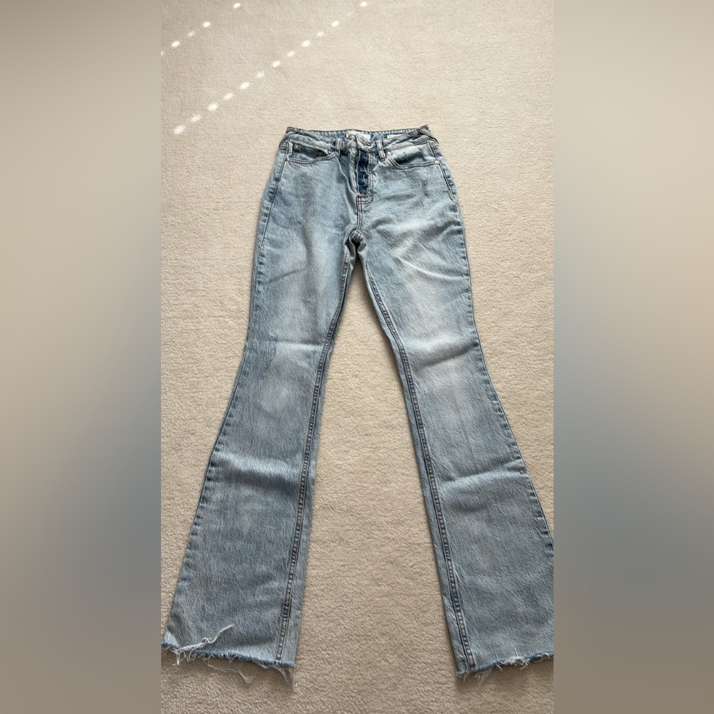 Stylish Light Blue Flare Jeans
